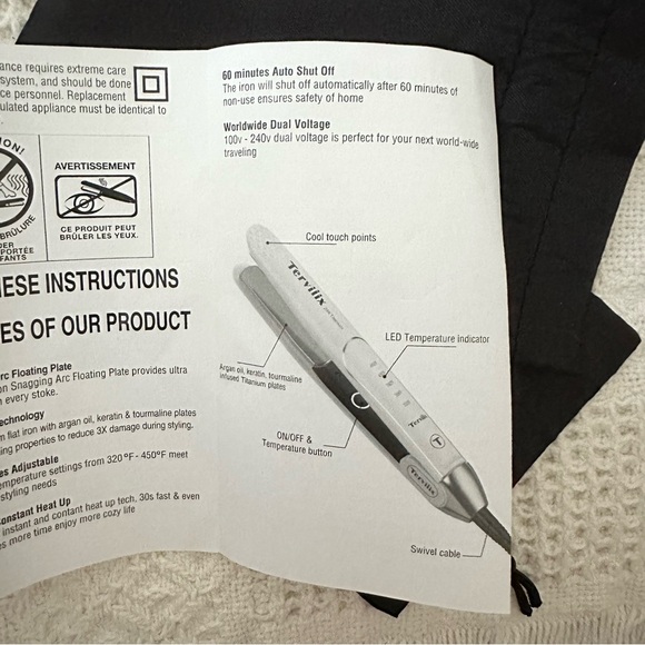 Terviiix 1” Titanium Professional Hair Straightener and Curler 2 in 1, Auto Off - Picture 10 of 10